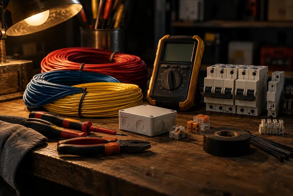 Electrical test equipment, insulated wiring and circuit components.