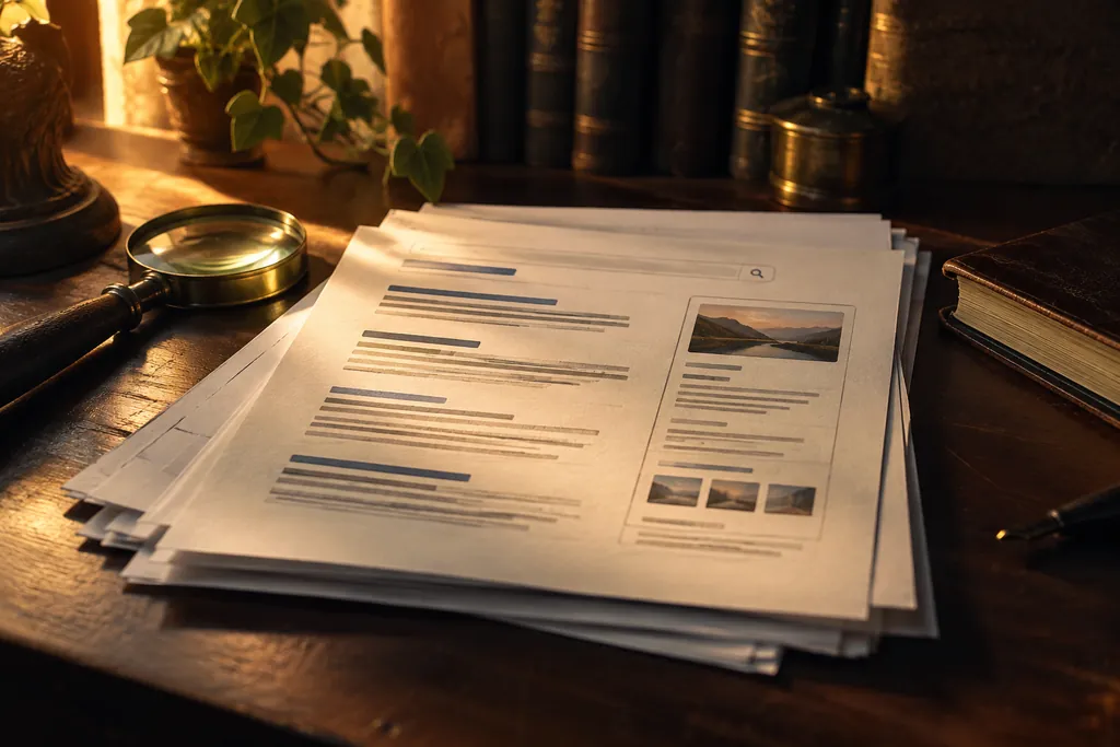 A focused page within a paper search-results stack.